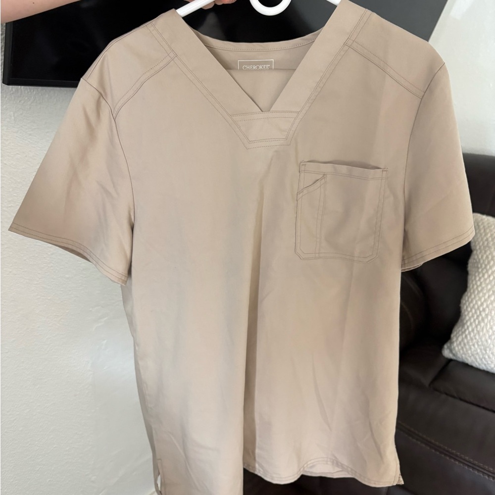 Cherokee Tan Workwear V-Neck Top
